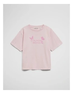 Short Sleeve Butterfly T-shirt in Cloud Pink