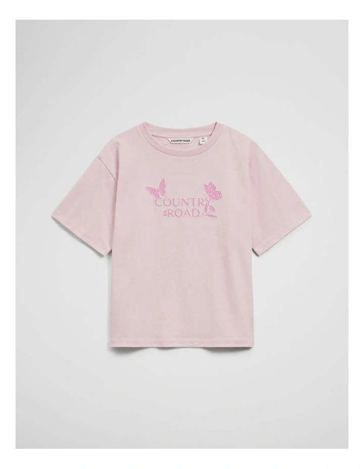 Short Sleeve Butterfly T-shirt in Cloud Pink image 1