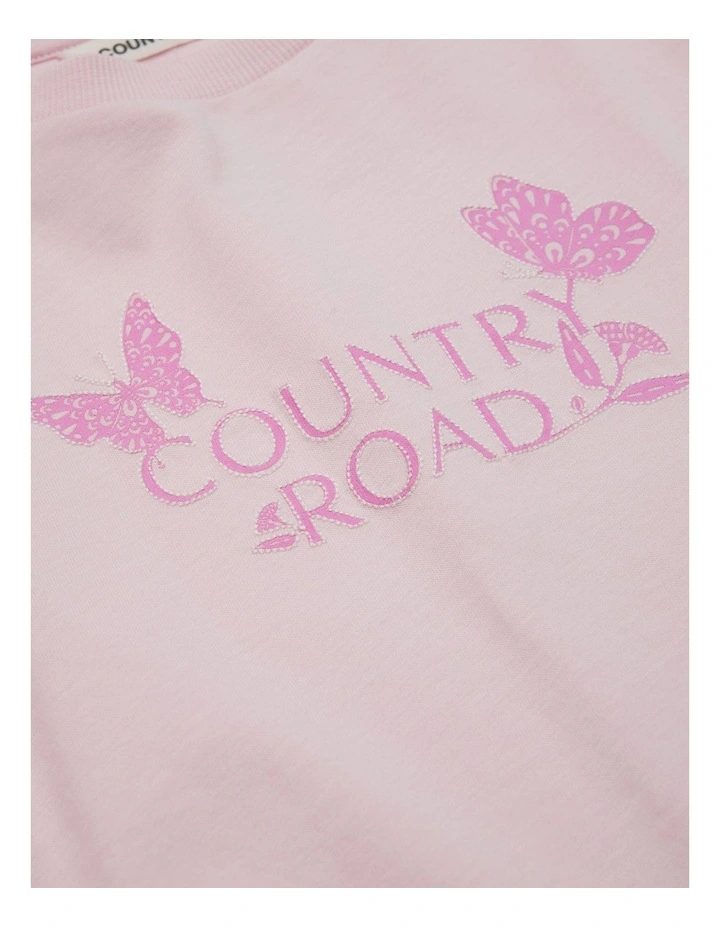Short Sleeve Butterfly T-shirt in Cloud Pink image 2