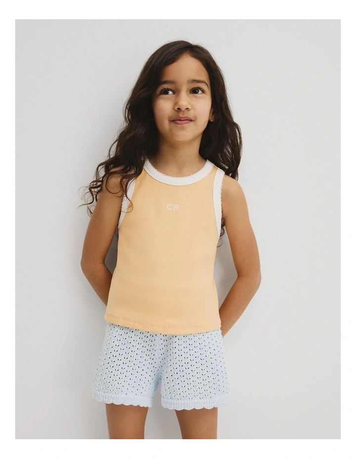 Sleeveless Ribbed Tank in Pale Orange image 1