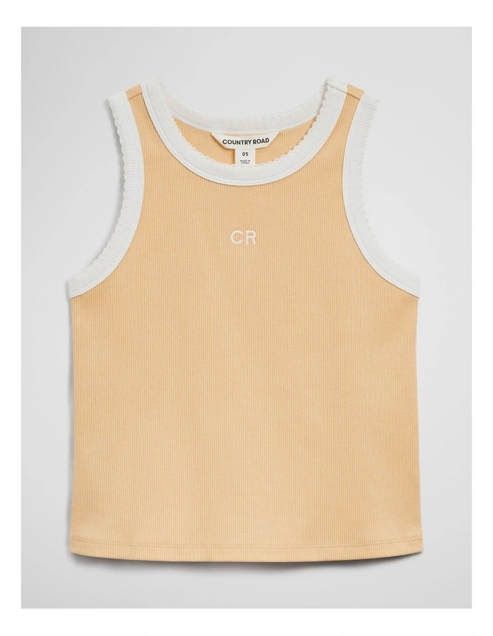 Sleeveless Ribbed Tank in Pale Orange image 2