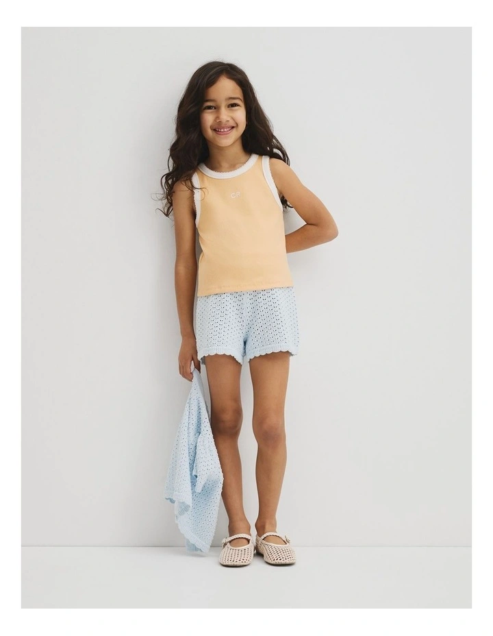 Sleeveless Ribbed Tank in Pale Orange image 4