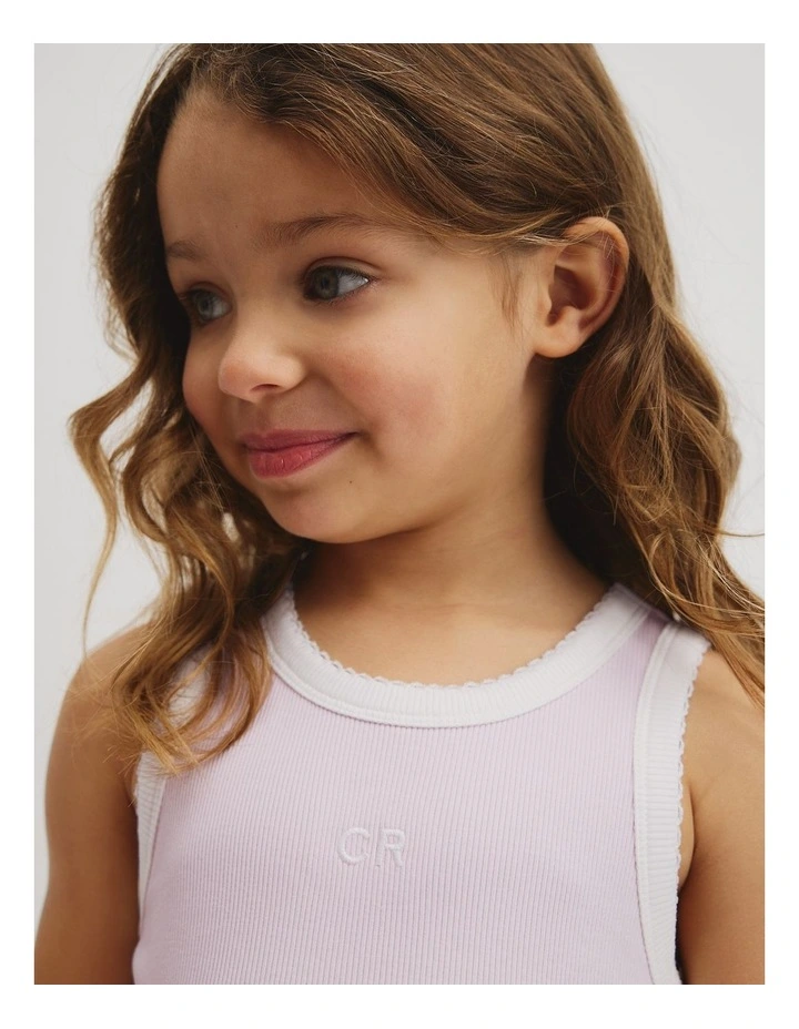 Sleeveless Ribbed Tank in Lavender Fog image 3