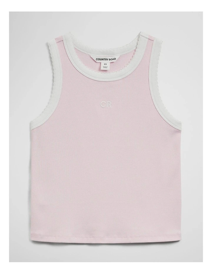 Sleeveless Ribbed Tank in Cloud Pink image 1
