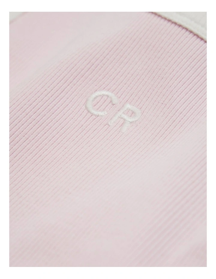 Sleeveless Ribbed Tank in Cloud Pink image 2