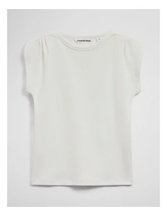 Short Sleeve Rib T-shirt in Marshmallow
