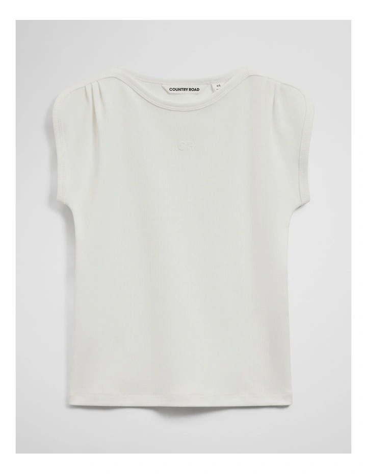 Short Sleeve Rib T-shirt in Marshmallow image 1