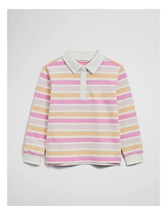 Long Sleeve Rugby Top in Sunset Stripe