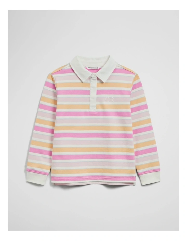 Long Sleeve Rugby Top in Sunset Stripe image 1