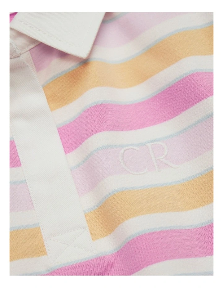 Long Sleeve Rugby Top in Sunset Stripe image 2