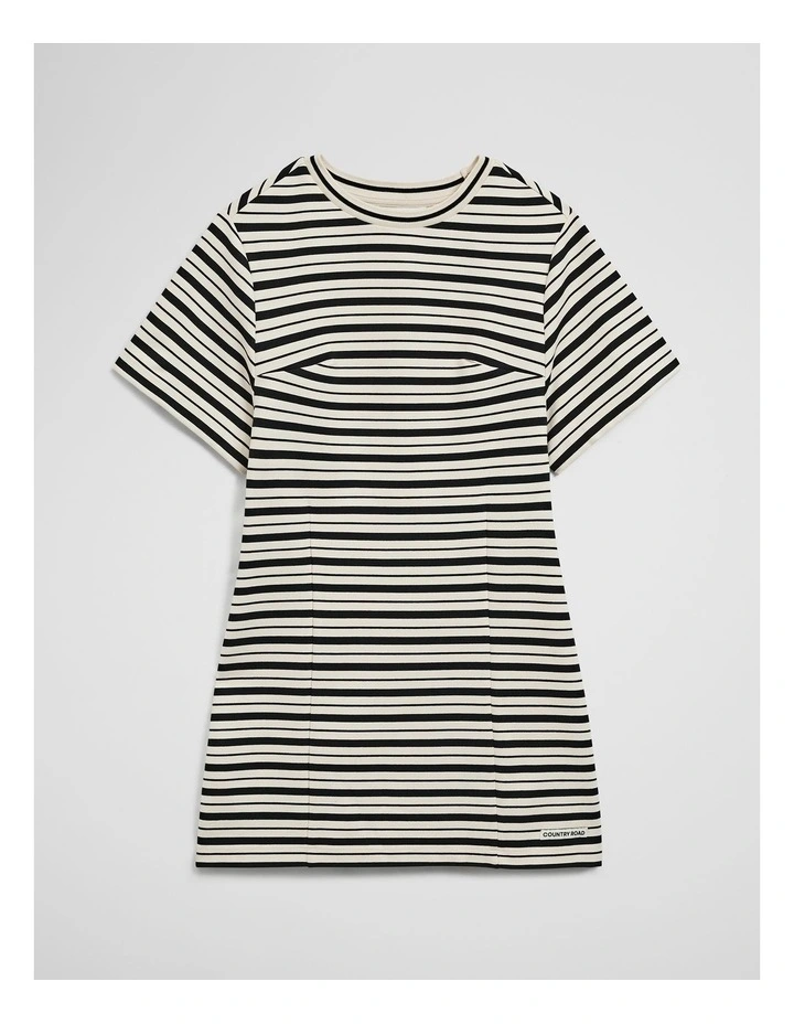 Teen Short Sleeve Stripe T-shirt Dress in Stone Stripe image 2
