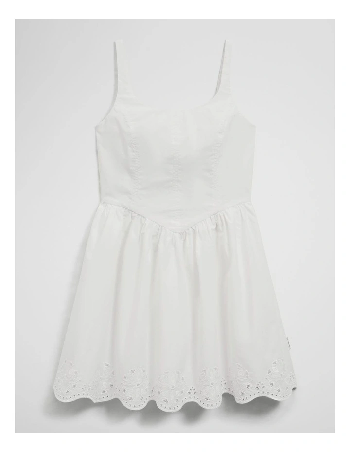 Teen Sleeveless Cutwork Mini Dress in Marshmallow image 3