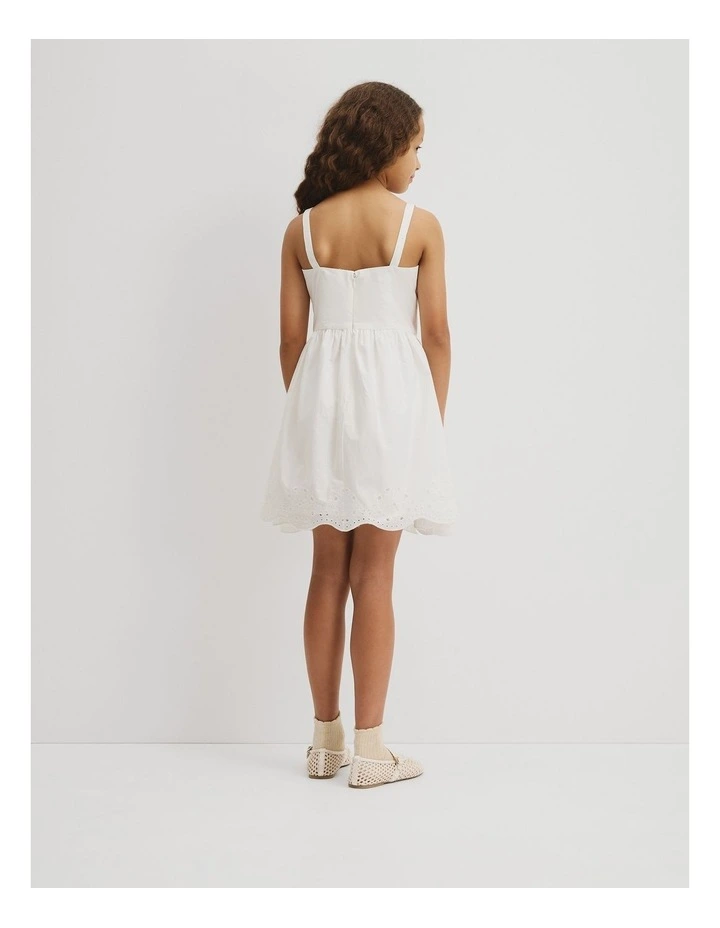 Teen Sleeveless Cutwork Mini Dress in Marshmallow image 6
