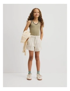 Teen Denim Short in Ecru