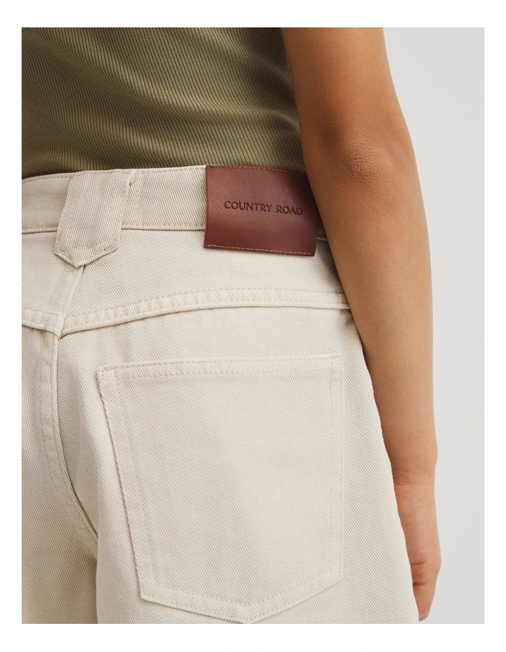 Teen Denim Short in Ecru image 3