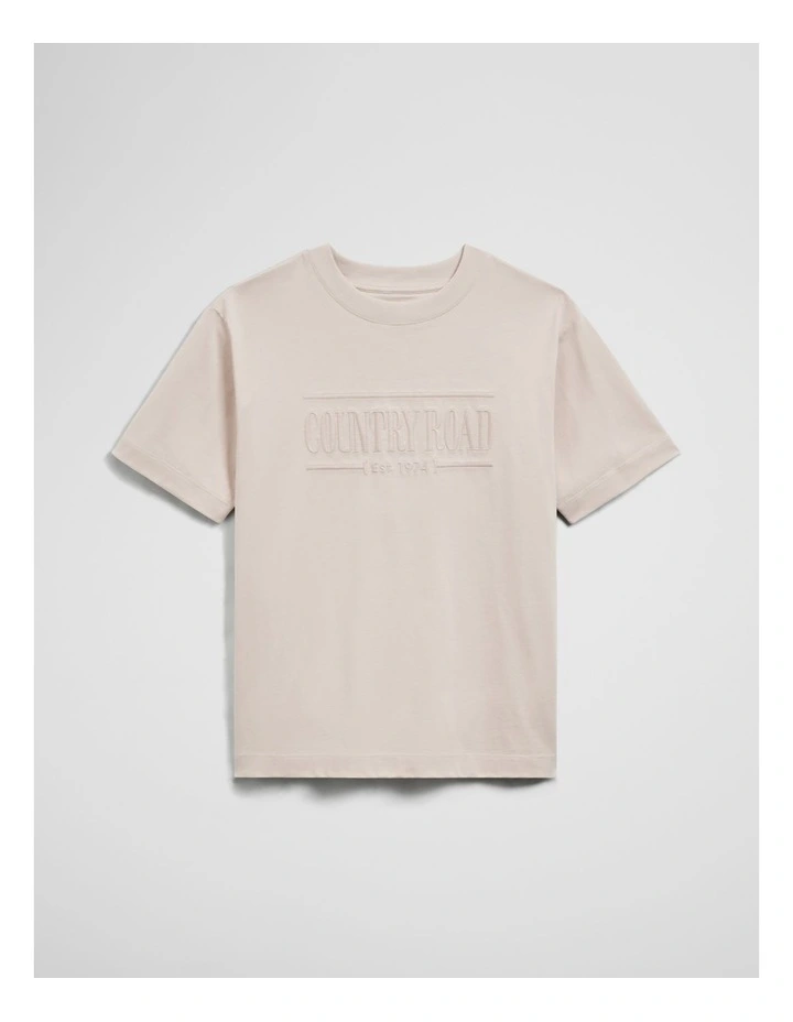 Teen Australian Cotton Short Sleeve Relaxed Heritage T-shirt in Pebble image 2