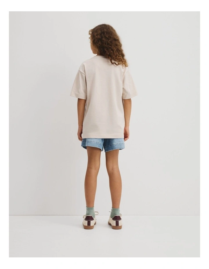 Teen Australian Cotton Short Sleeve Relaxed Heritage T-shirt in Pebble image 5