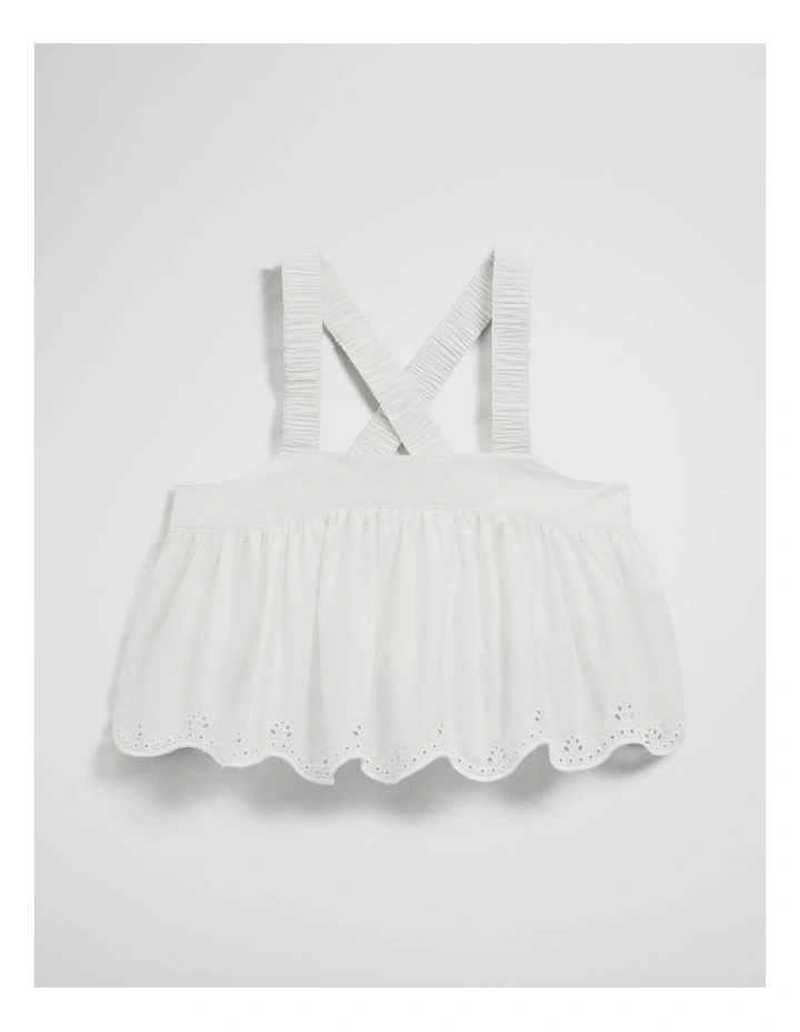 Teen Sleeveless Cutwork Cami Top in Marshmallow image 2