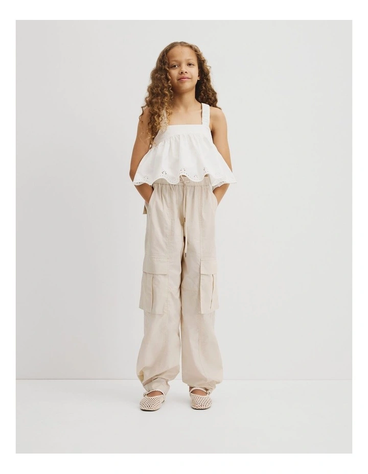 Teen Sleeveless Cutwork Cami Top in Marshmallow image 4