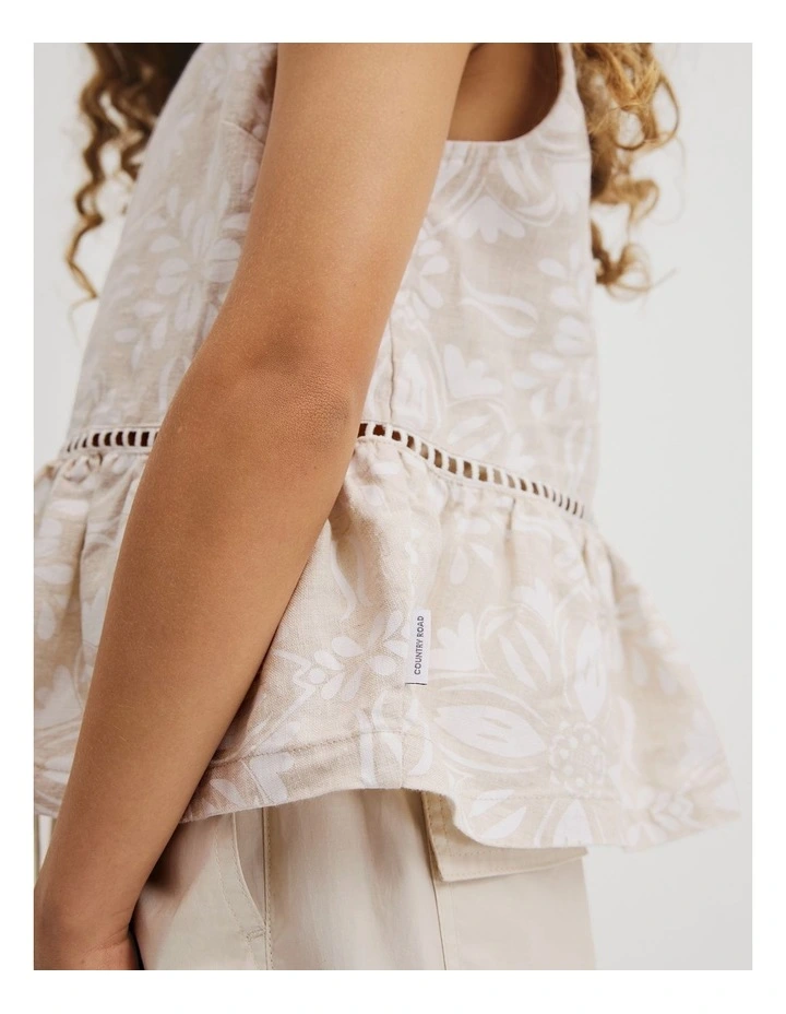 Teen Sleeveless Peplum Top in Stone image 3