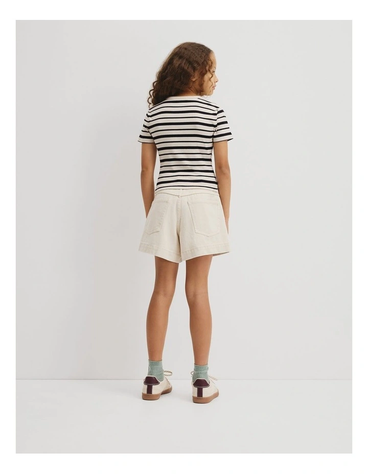 Teen Short Sleeve Rib T-shirt in Stone Stripe image 5