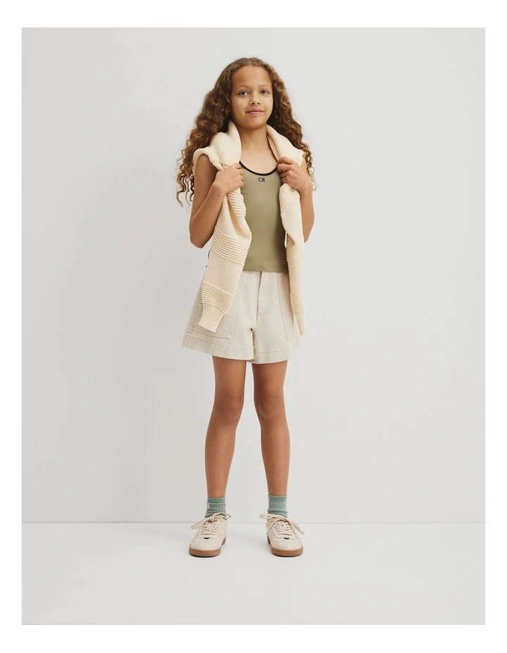Teen Sleeveless Rib Tank in Aloe image 4