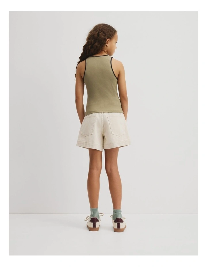 Teen Sleeveless Rib Tank in Aloe image 5