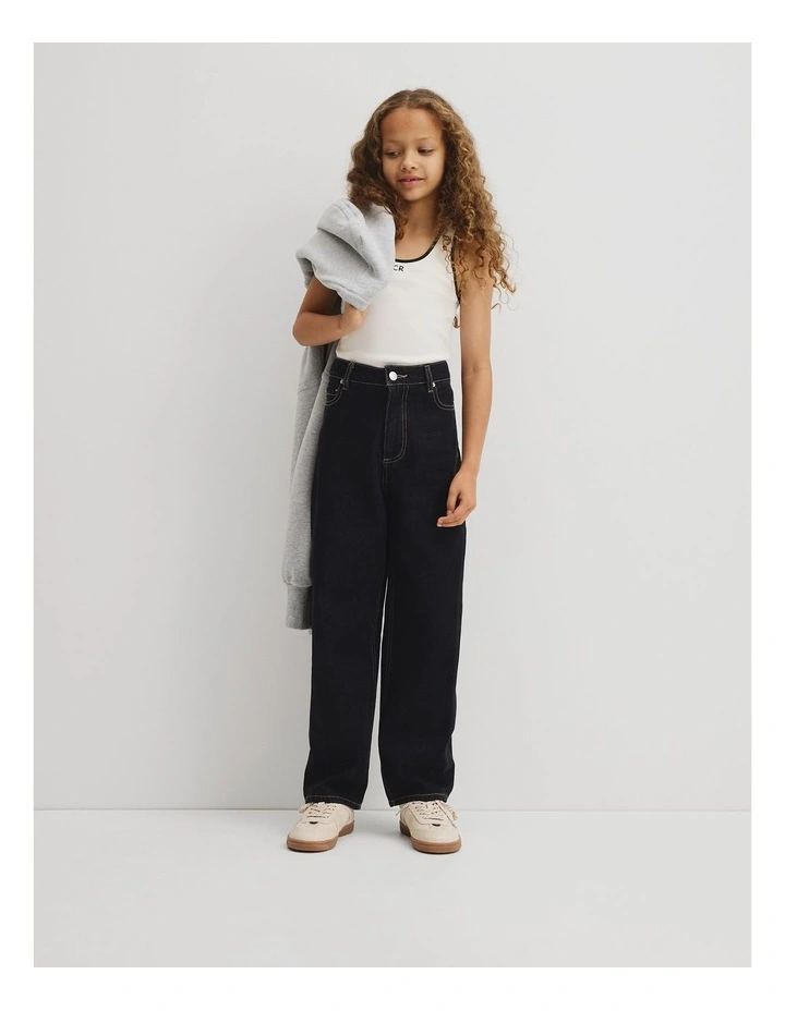 Teen Sleeveless Rib Tank in Marshmallow image 4