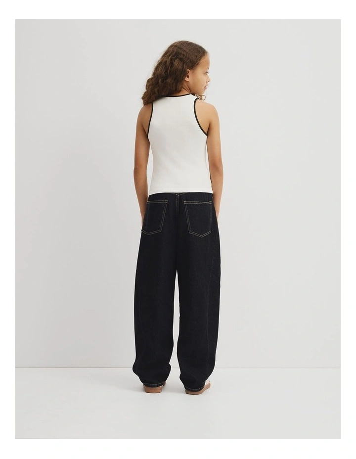 Teen Sleeveless Rib Tank in Marshmallow image 5