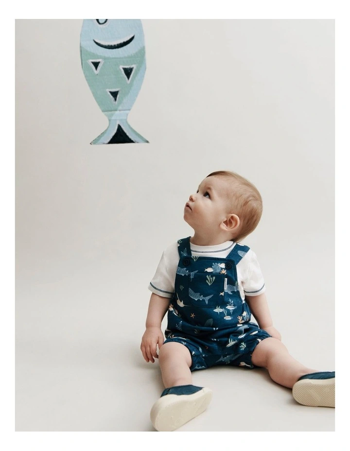 Short Sleeve Overall Set in Reef Blue image 2
