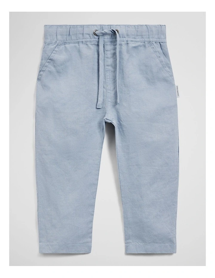 Linen Pant in Mid Blue image 2