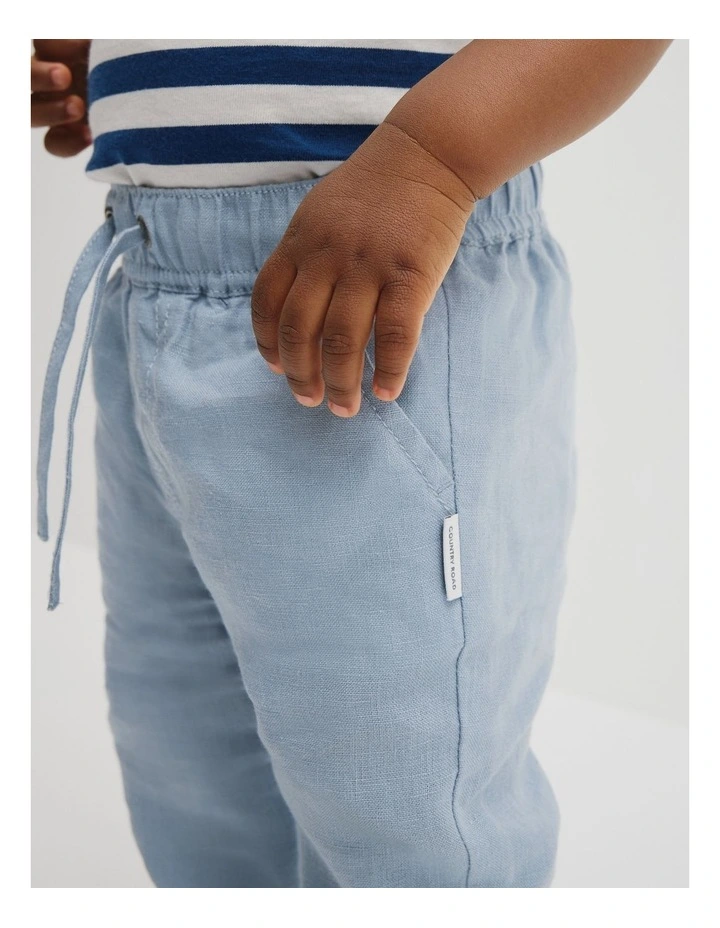 Linen Pant in Mid Blue image 3