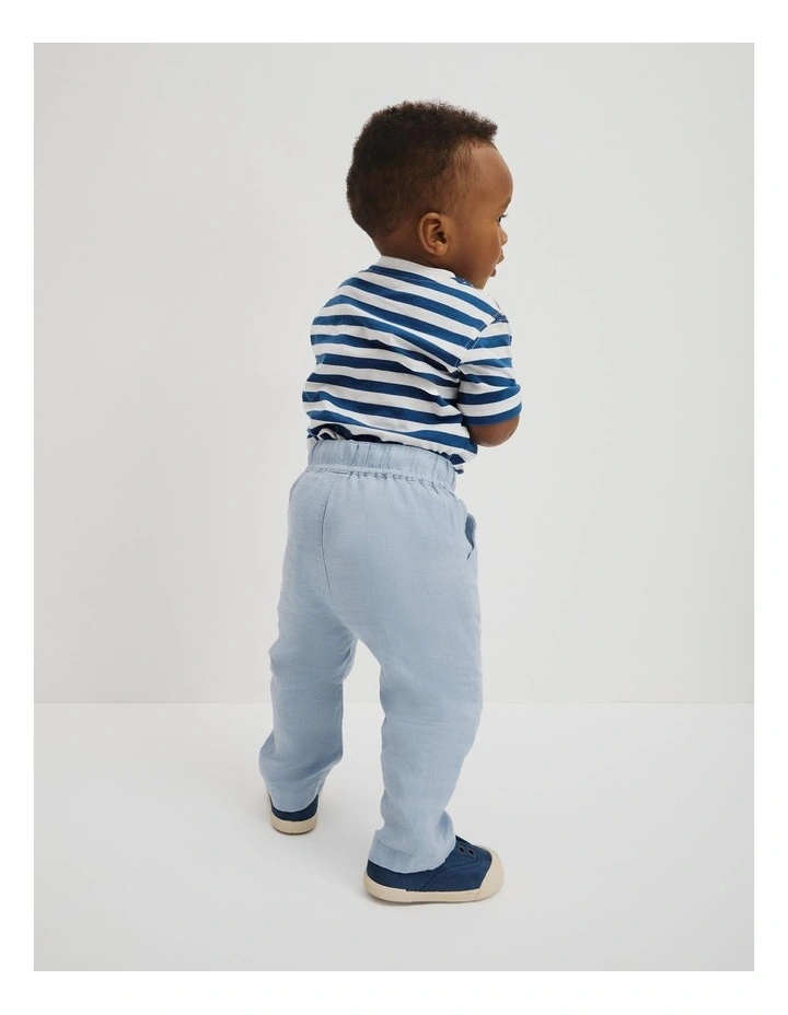 Linen Pant in Mid Blue image 5