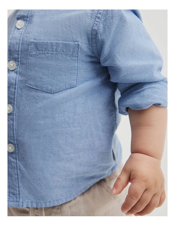 Long Sleeve Chambray Shirt in Chambray image 3