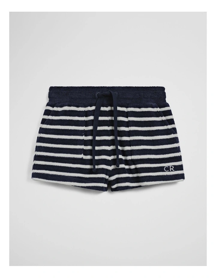 Stripe Terry Short in Navy Stripe image 2