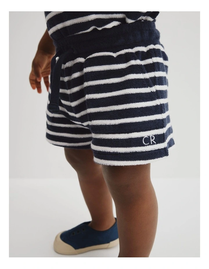 Stripe Terry Short in Navy Stripe image 3