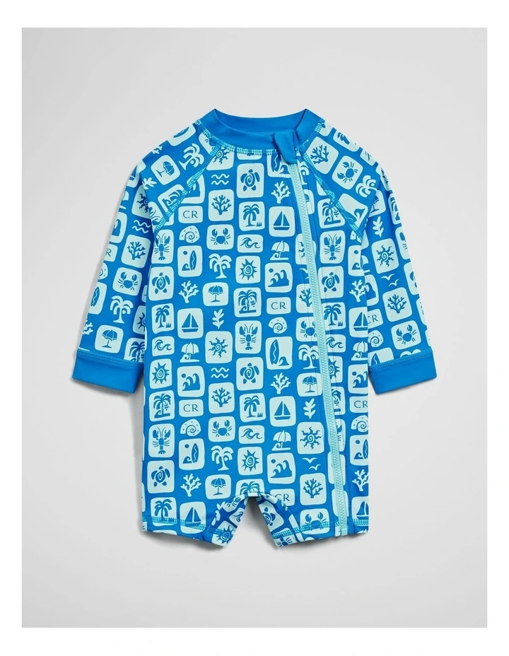 Swimsuit in Tropical Grid Print image 1