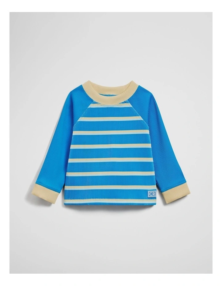 Textured Rash Vest in Seaside Blue image 3