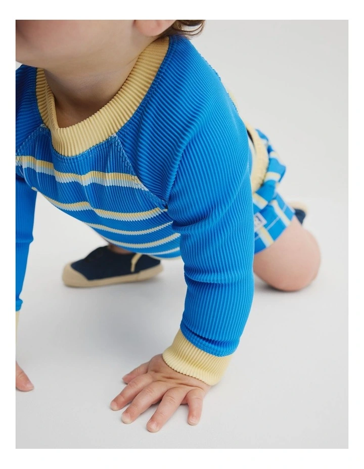 Textured Rash Vest in Seaside Blue image 4