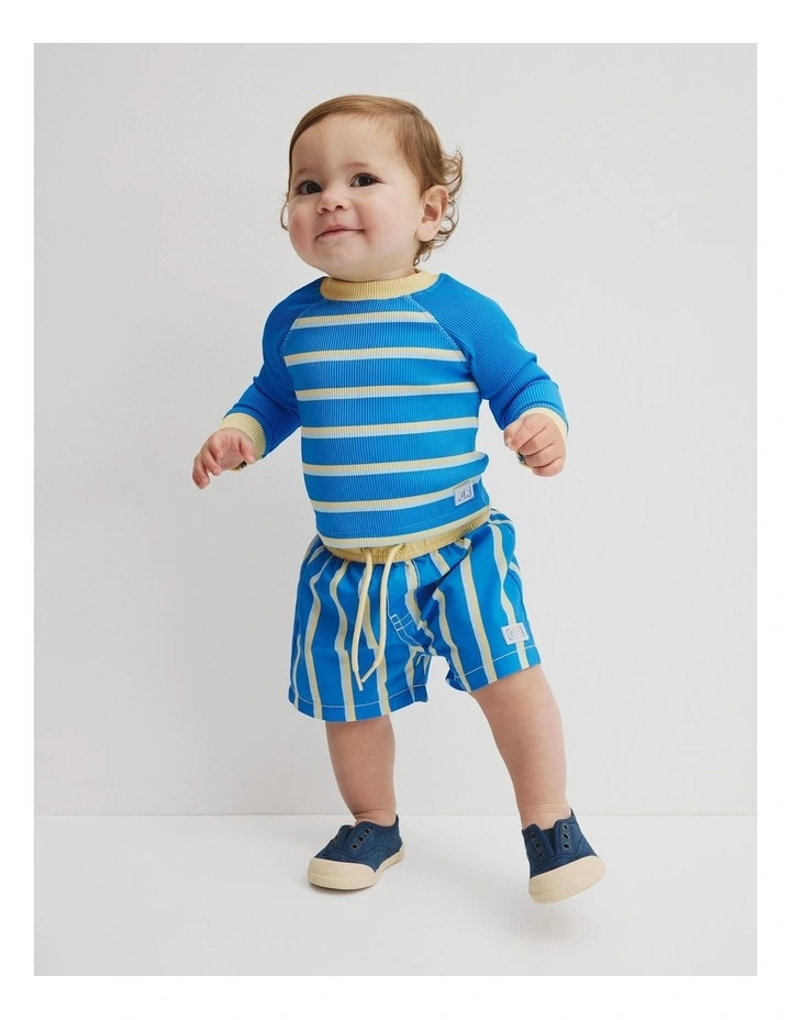 Textured Rash Vest in Seaside Blue image 5
