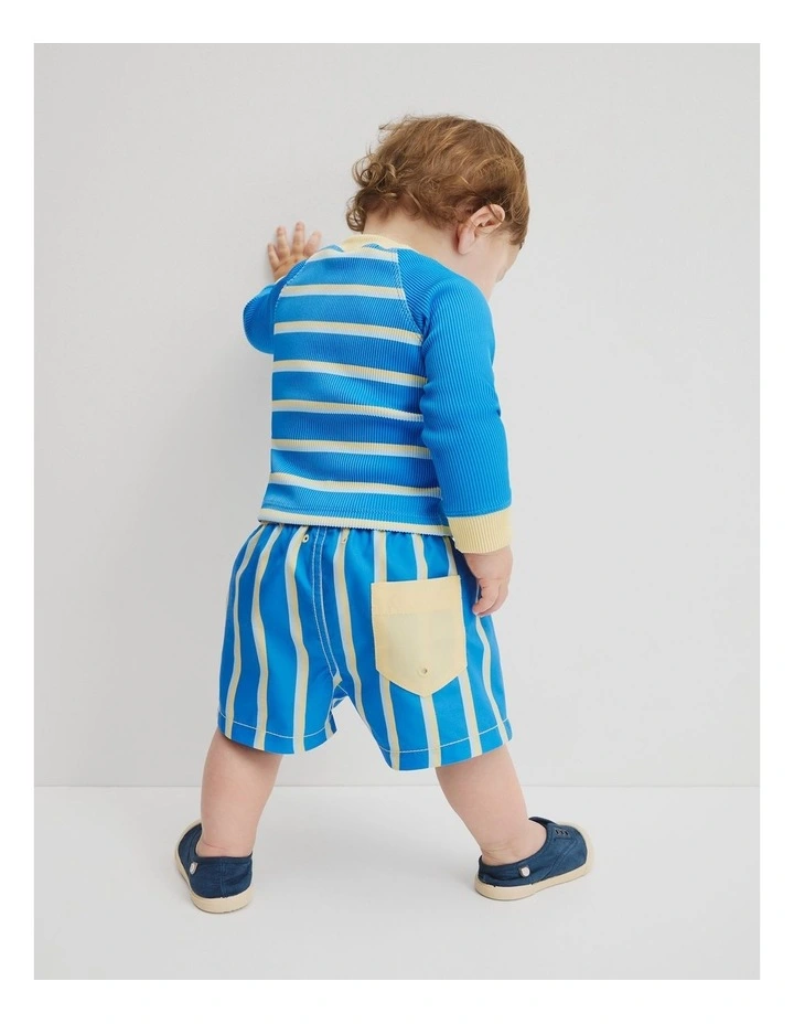 Textured Rash Vest in Seaside Blue image 6