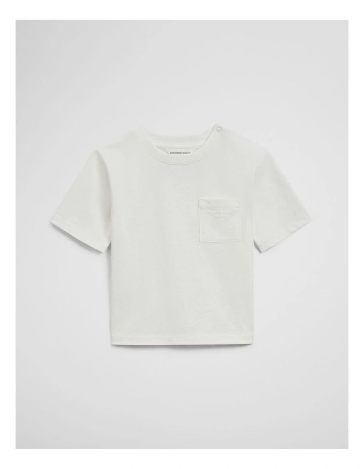 Relaxed Fit Short Sleeve Pocket T-shirt in Marshmallow image 1