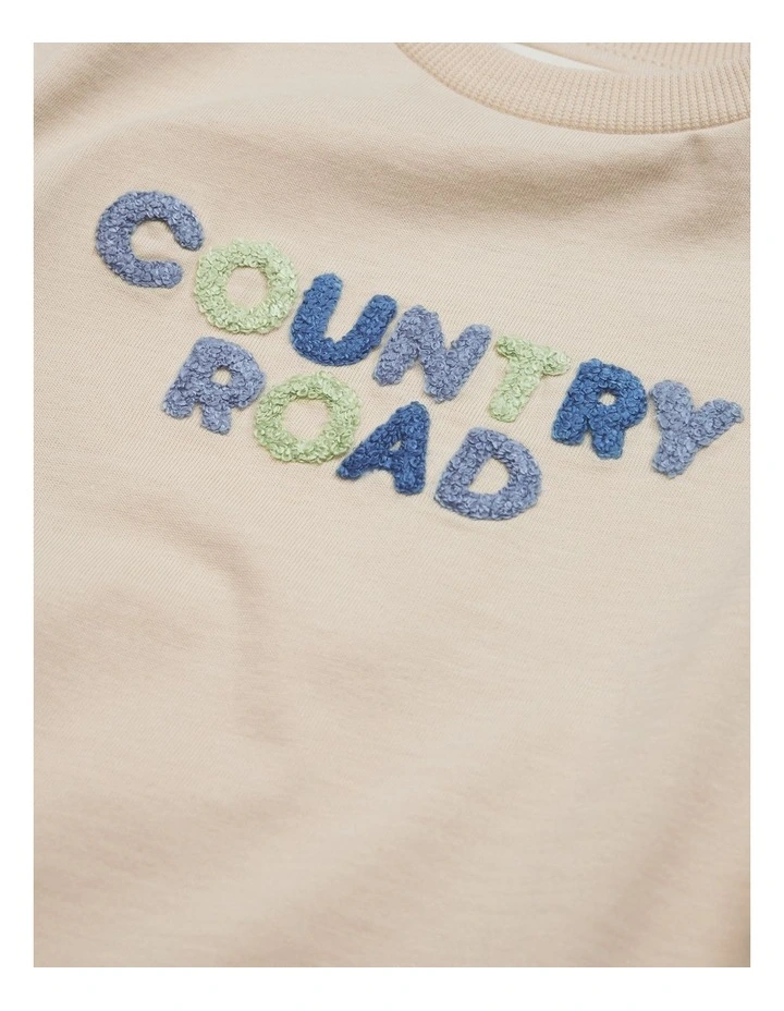 Australian Cotton Short Sleeve Boucle Tee in Pebble image 2