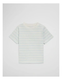 Short Sleeve Heritage T-shirt in Pale Blue Stripe