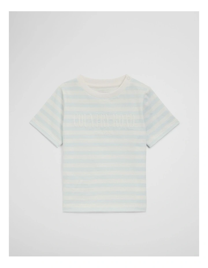 Short Sleeve Heritage T-shirt in Pale Blue Stripe image 1