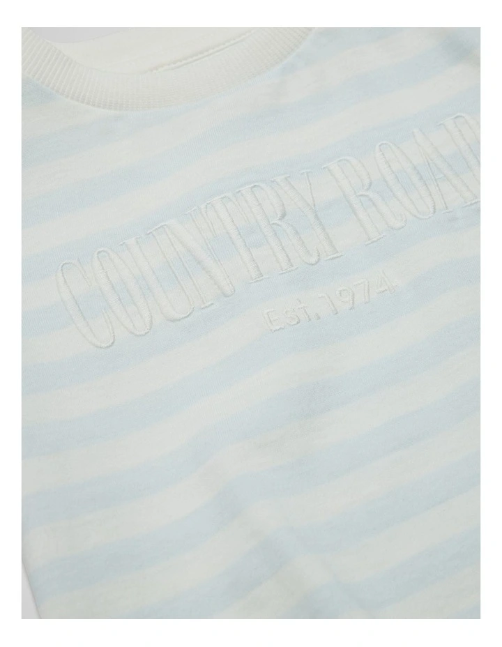 Short Sleeve Heritage T-shirt in Pale Blue Stripe image 2