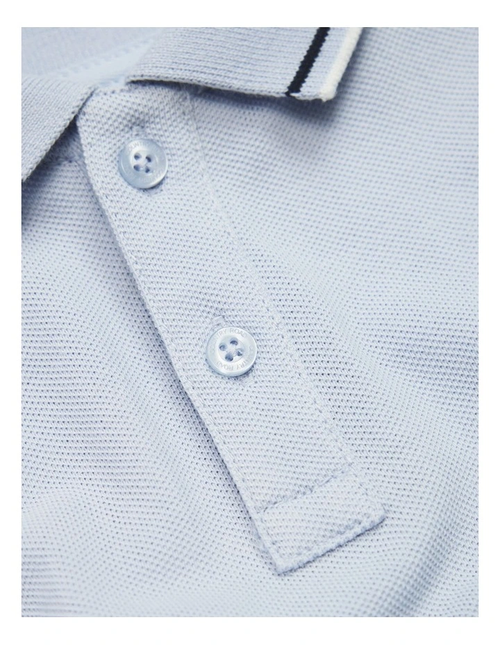 Short Sleeve Logo Polo in Light Blue image 2