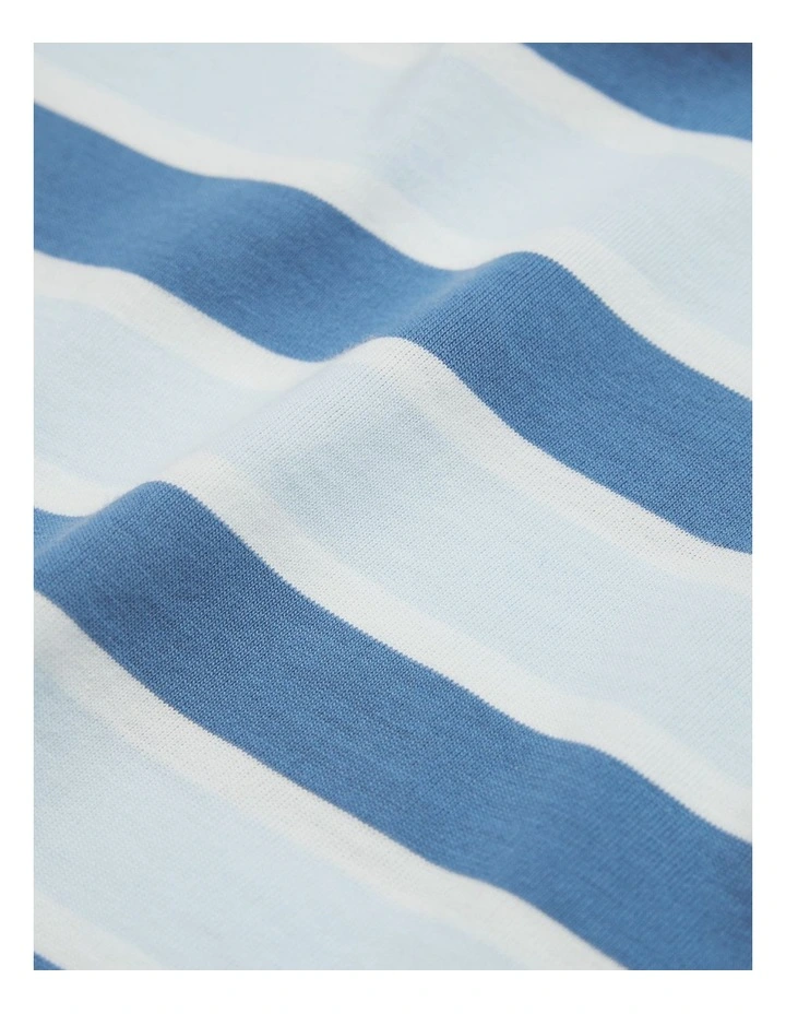 Oversized Stripe Short Sleeve T-shirt in Pacific Blue Stripe image 2