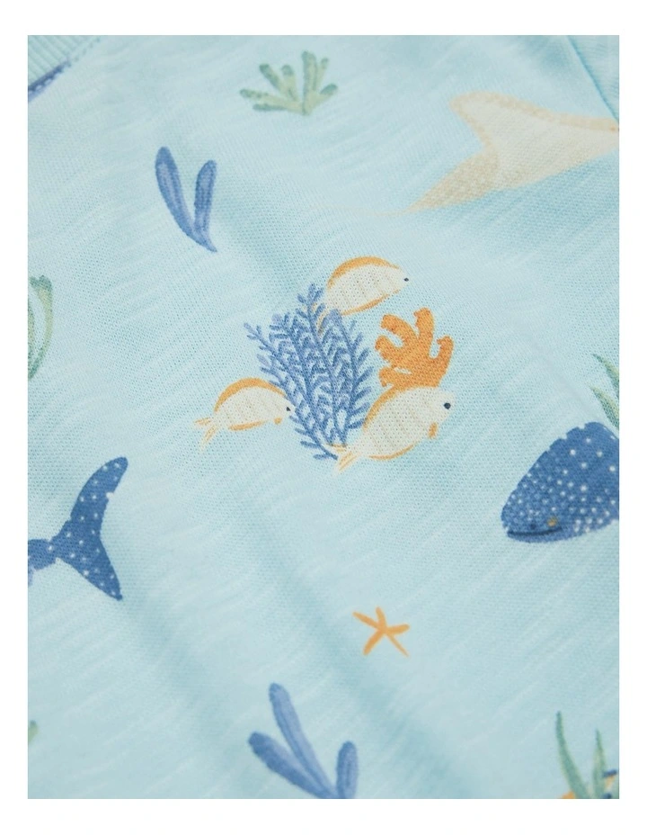 Relaxed Fit Print T-shirt in Reef Blue image 2