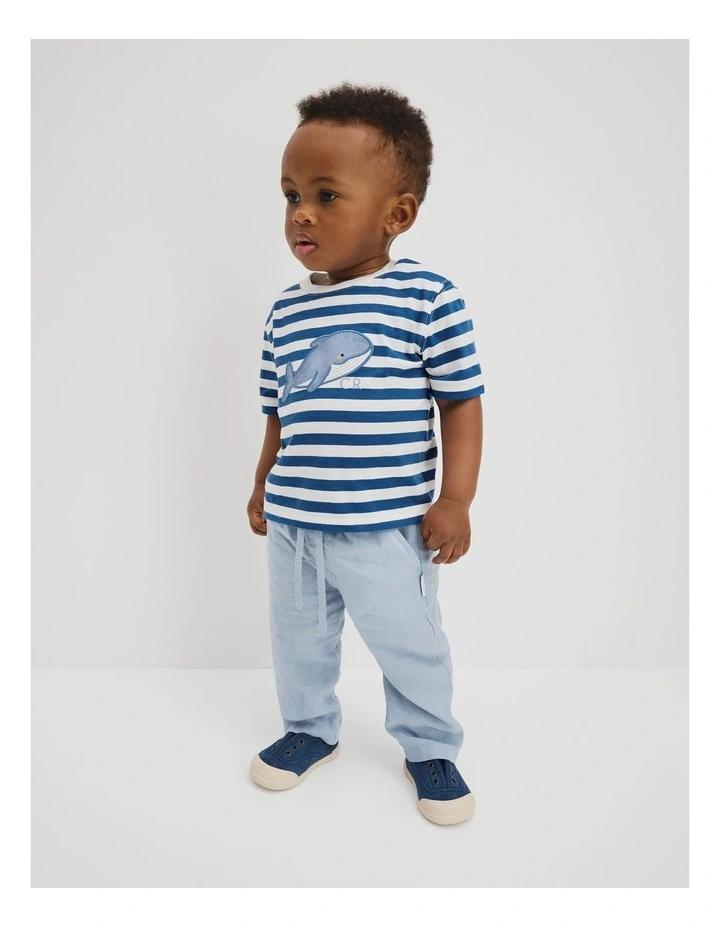 Relaxed Fit Whale T-shirt in Bold Blue Stripe image 4
